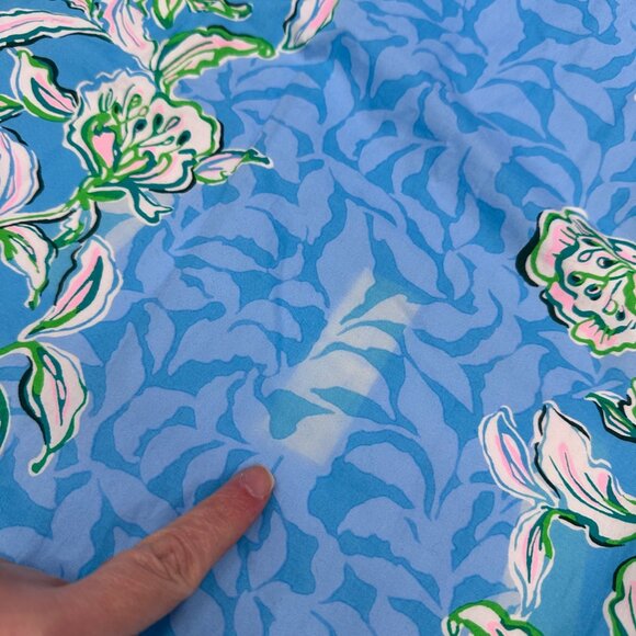 Lilly Pulitzer XXS Blue Green Floral Barbara Maxi Dress Puff 3/4 Sleeves READ - Picture 10 of 12